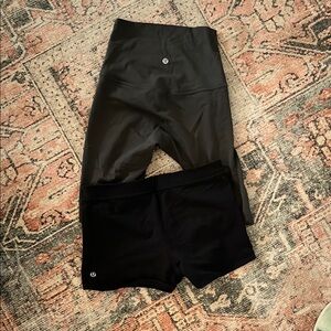 Lululemon Black Leggings and Shorts Set